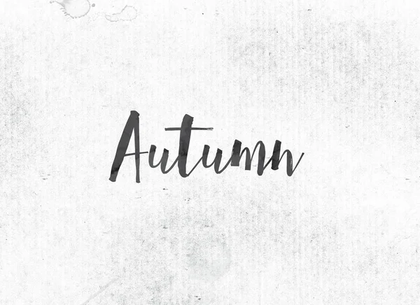 Concepto de otoño Tinta pintada Palabra y tema — Foto de Stock