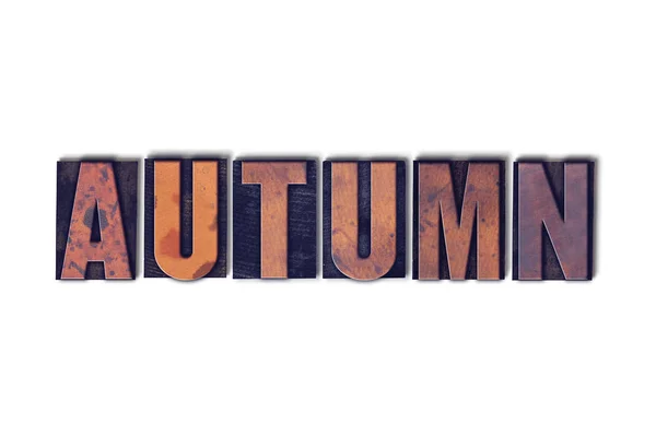 Concetto di autunno Isolato Letterpress Word — Foto Stock