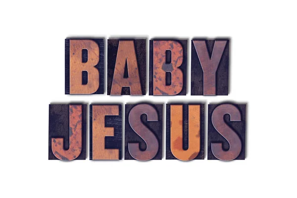 Baby Jezus Concept geïsoleerd boekdruk Word — Stockfoto