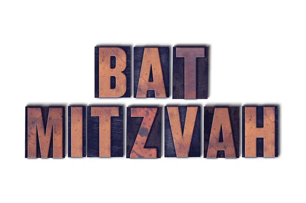 Bat Mitzvah Concept isolé Letterpress Word — Photo