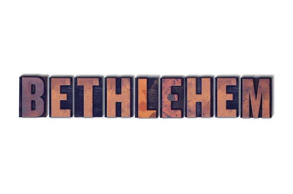 Bethlehem Conceito Isolado Letterpress Palavra — Fotografia de Stock