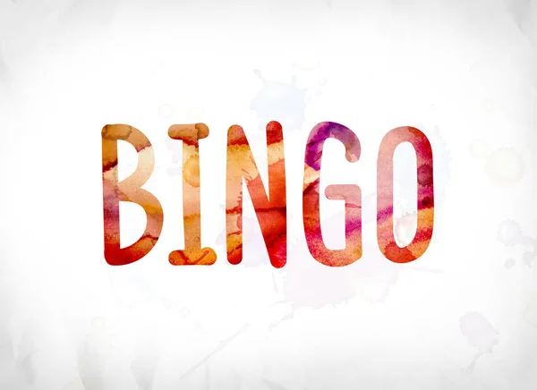 Bingo Concetto dipinto ad acquerello Word Art — Foto Stock