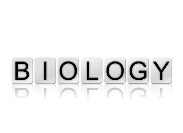 Conceito de Biologia Tiled Word Isolado em Branco — Fotografia de Stock