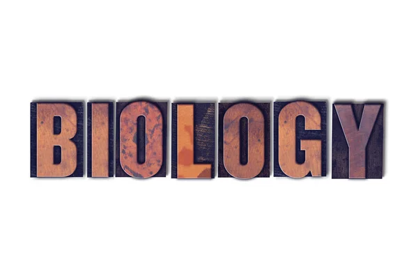 Conceito de Biologia Isolado Letterpress Word — Fotografia de Stock
