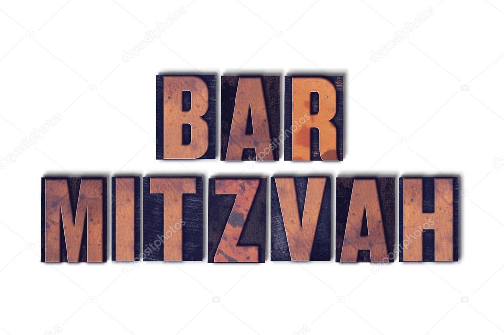 Bar Mitzvah Concept Isolated Letterpress Word