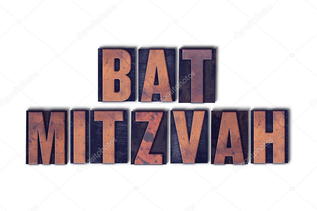 Bat Mitzvah Concept Isolated Letterpress Word