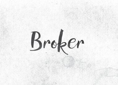 Broker kavramı mürekkep Word ve Tema boyalı