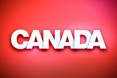 Kanada Tema Word Art renkli arka plan üzerinde
