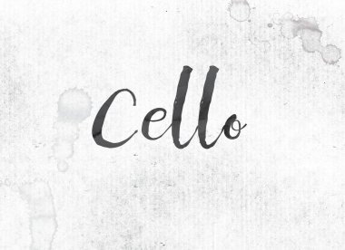 Çello kavramı mürekkep Word ve Tema boyalı