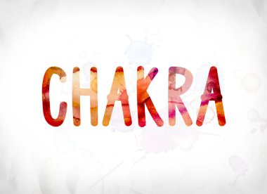 Sulu Boya Word Art boyalı çakra kavramı