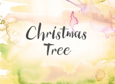 Noel ağacı kavramı suluboya ve mürekkep boyama