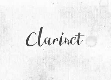 Klarnet kavramı mürekkep Word ve Tema boyalı