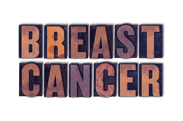 Concepto de cáncer de mama aislado Letterpress Word —  Fotos de Stock