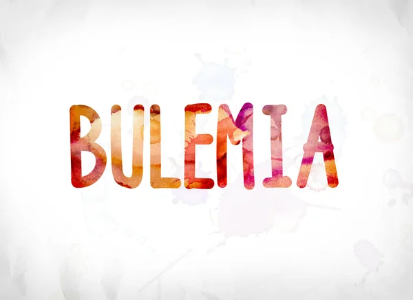 Bulemia 개념 그린 수채화 워드 아트 — 스톡 사진