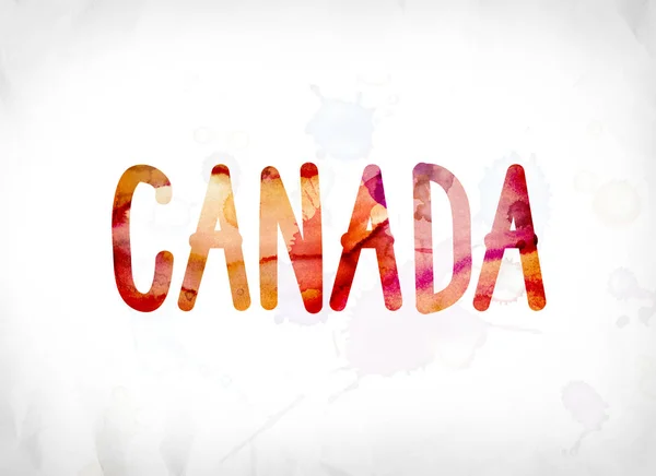 Canada Concept Aquarelle Peinte Word Art — Photo