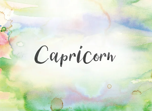 Capricorn concept Aquarell und Tuschemalerei — Stockfoto