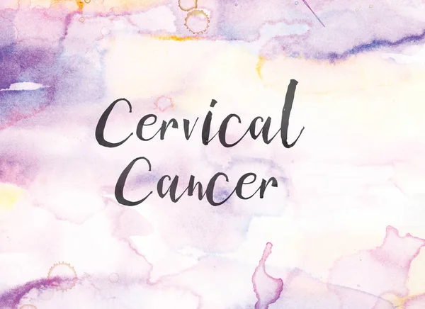 宫颈癌概念水彩和水墨 — 图库照片