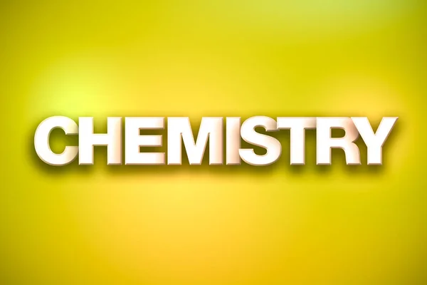 Chemie Thema Wort Kunst auf buntem Hintergrund — Stockfoto