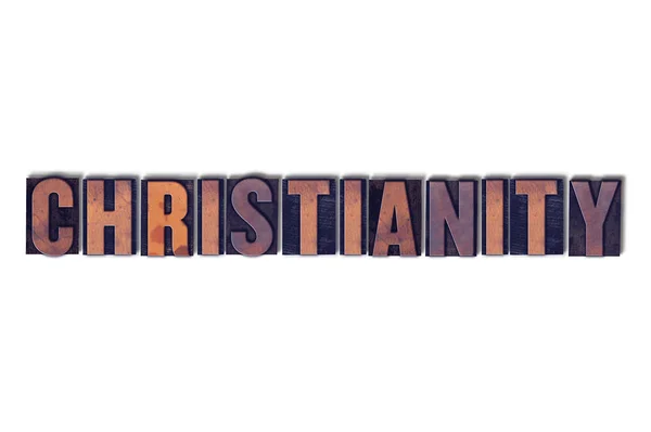 Conceito Cristianismo Isolado Letterpress Word — Fotografia de Stock