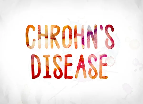 Concetto di malattia di Chrohn dipinto ad acquerello Word Art — Foto Stock