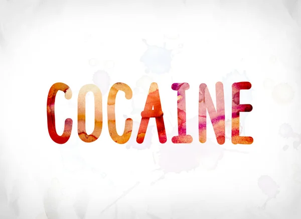 Concepto de Cocaína Acuarela Pintada Word Art —  Fotos de Stock