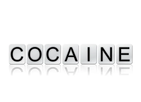 Concepto de Cocaína Palabra de Azulejos Aislado en Blanco —  Fotos de Stock