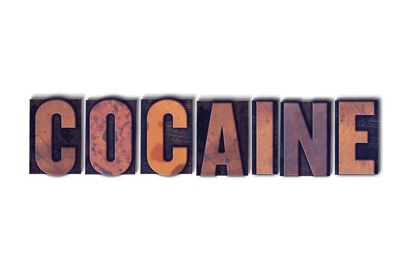 Kokain koncept izolovaných knihtisk slovo — Stock fotografie