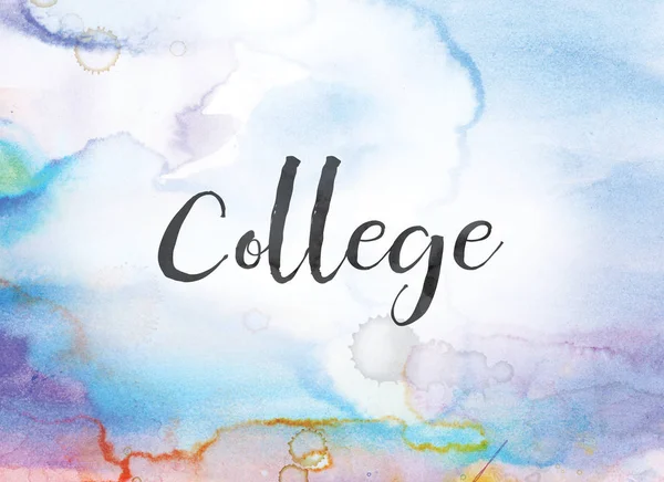 College-Konzept Aquarell und Tuschemalerei — Stockfoto