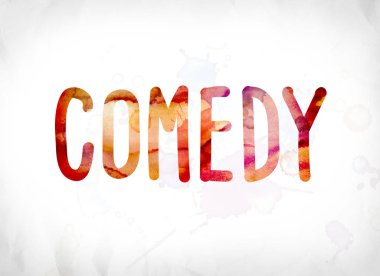 Sulu Boya Word Art boyalı komedi kavramı