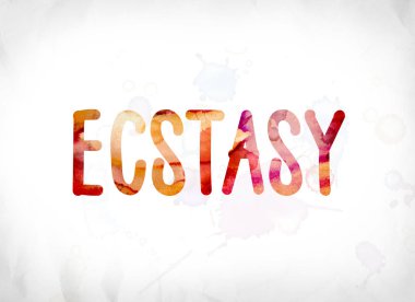 Sulu Boya Word Art boyalı ecstasy kavramı