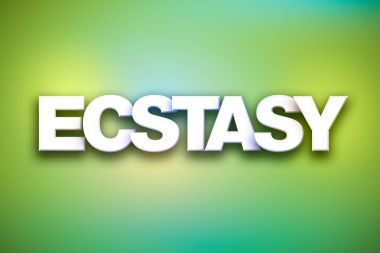 Ecstasy Tema Word Art renkli arka plan üzerinde