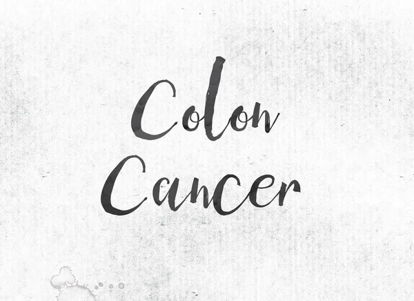 Concepto de cáncer de colon Tinta pintada Palabra y tema — Foto de Stock