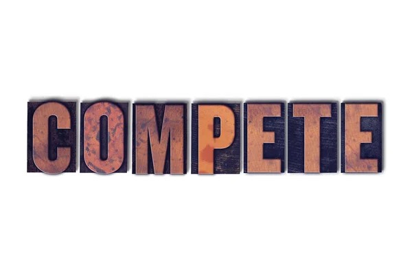 Compete Concept Isolated Letterpress Word — Stock Photo, Image