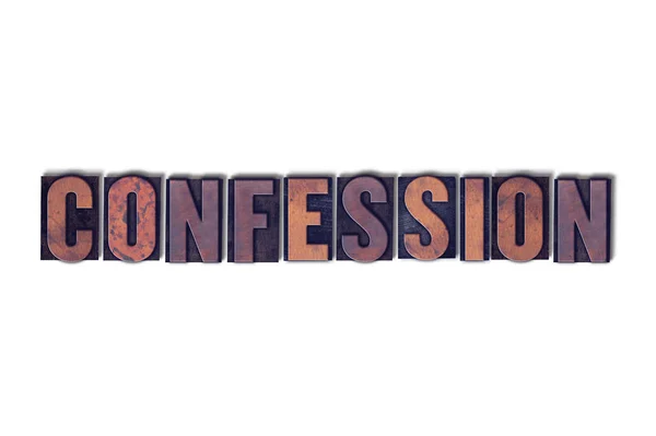 Confession Concept Isolé Letterpress Word — Photo