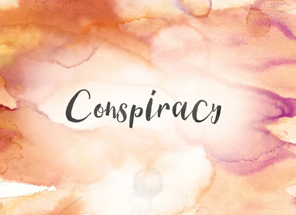 Conspiracy Concept Watercolor and Ink Painting — Stock Photo, Image