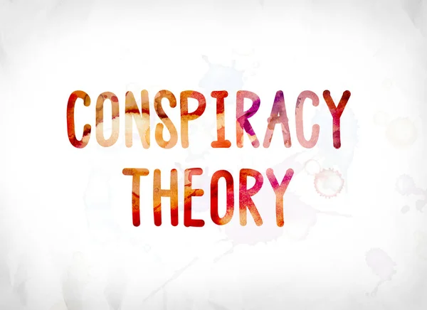 Conspiracy Theory Concept geschilderd aquarel WordArt — Stockfoto