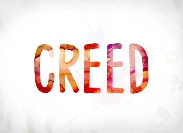 Creed konceptet målade akvarell ordet konst — Stockfoto