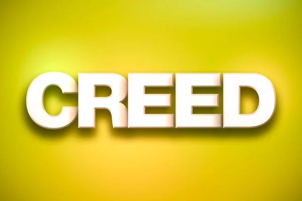 Creed thema WordArt op kleurrijke achtergrond — Stockfoto