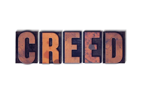 Creed Concetto isolato Letterpress Word — Foto Stock