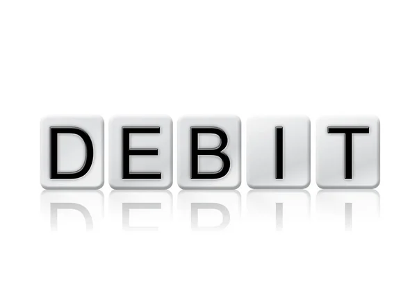 Debit-Konzept gekachelt Wort isoliert auf weiß — Stockfoto