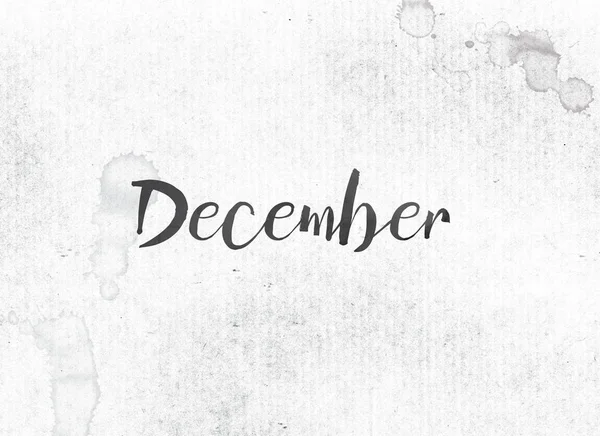 December Concept schilderde inkt Word en thema — Stockfoto