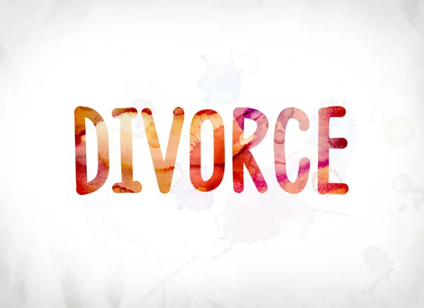 Conceito de divórcio pintado Watercolor Word Art — Fotografia de Stock