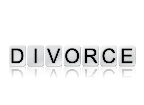 이혼 개념 기와 단어 흰색 절연 — 스톡 사진