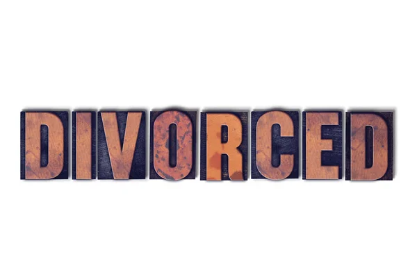 Concept divorcé Isolé Letterpress Word — Photo