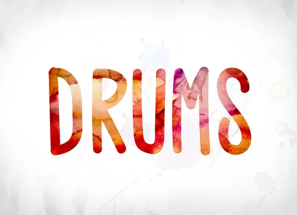 Drums Concept Painted Watercolor Word Art