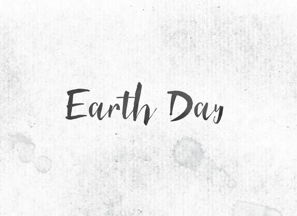 Earth Day Concept Painted Ink Word and Theme