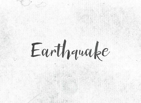 Concepto de terremoto Tinta pintada Palabra y tema — Foto de Stock