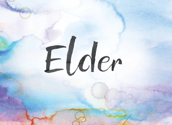 Elder Concept Acuarelă și pictură de cerneală — Fotografie, imagine de stoc