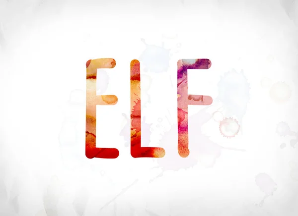 Elf koncepce malované akvarel slovo umění — Stock fotografie