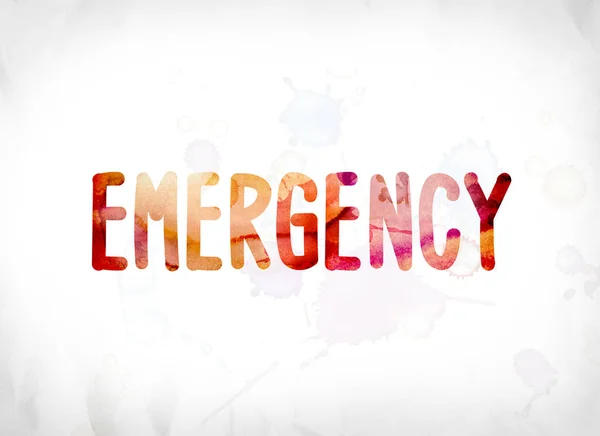 Emergency Concept Painted Watercolor Word Art — Stock Photo, Image